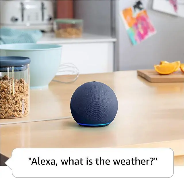 Alt view image 4 of 7 - Echo Dot (5th Gen 2022 release) | With bigger vibrant sound helpful routines and Alexa | Deep Sea Blue