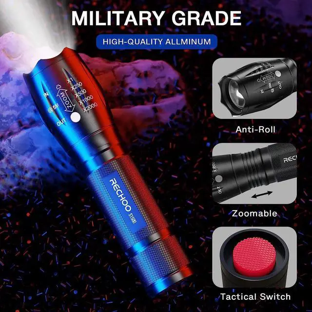 Alt view image 2 of 7 - Tactical Flashlights 2 Pack Bright Zoomable LED Flashlights High Lumens with 5 Modes Portable Small Flash Light for Emergency Camping and Outdoor Use