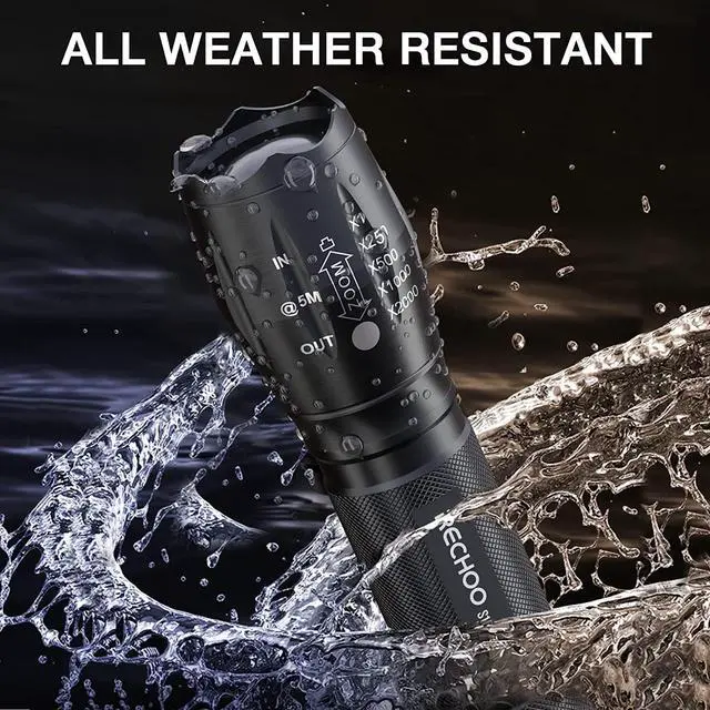 Alt view image 5 of 7 - Tactical Flashlights 2 Pack Bright Zoomable LED Flashlights High Lumens with 5 Modes Portable Small Flash Light for Emergency Camping and Outdoor Use