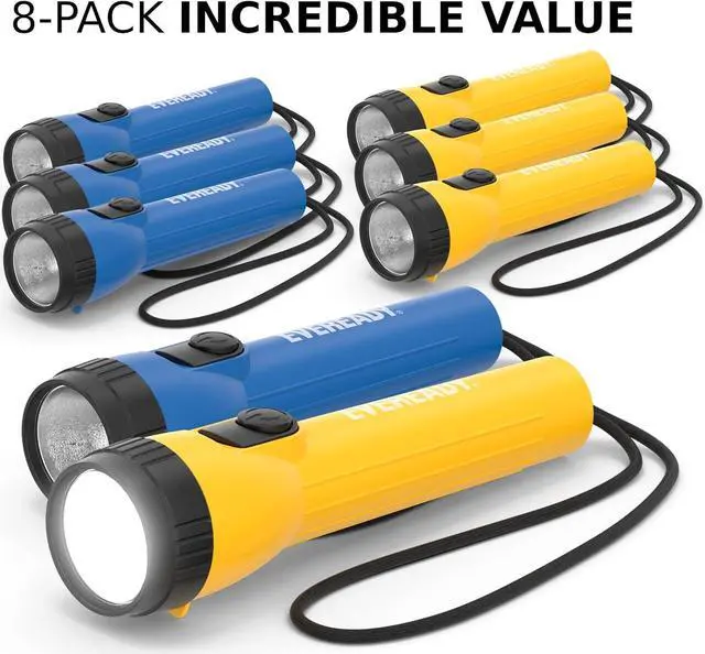Alt view image 7 of 7 - LED Flashlight (8-Pack) Bright Reliable Flashlights for General Purpose Great for Camping Car Emergency Storm Power Outage Handheld Flashlight (Batteries Included)