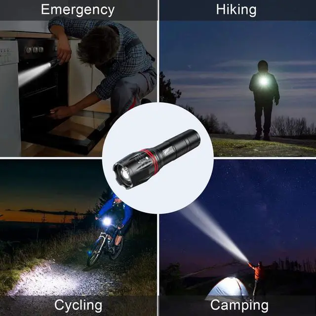 Alt view image 5 of 7 - LED Flashlight 2Pack High Lumens Bright Zoomable Waterproof Powerful Emergency Tactical A100 LED Flashlights for Home and 5 Modes Flashlight for Camping GearHikingWalking2Pack
