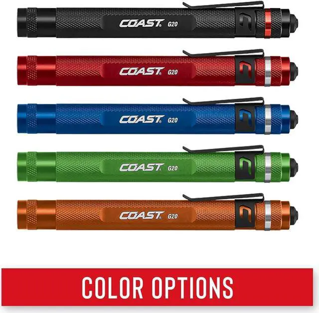Alt view image 7 of 7 - COAST® G20 Inspection Beam LED Penlight with Adjustable Pocket Clip and Consistent Edge-To-Edge Brightness, Orange, 54 lumens