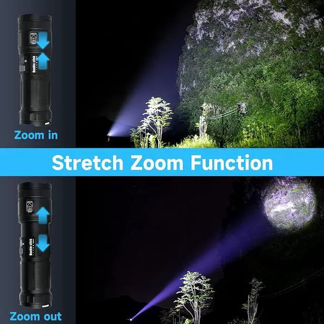 Alt view image 3 of 7 - Father's Day 3000 Lumens Rechargeable Tactical Flashlight with COB Work Light, Super Bright High-Powered Handheld for Emergencies, Camping, Hiking - Perfect for Dad
