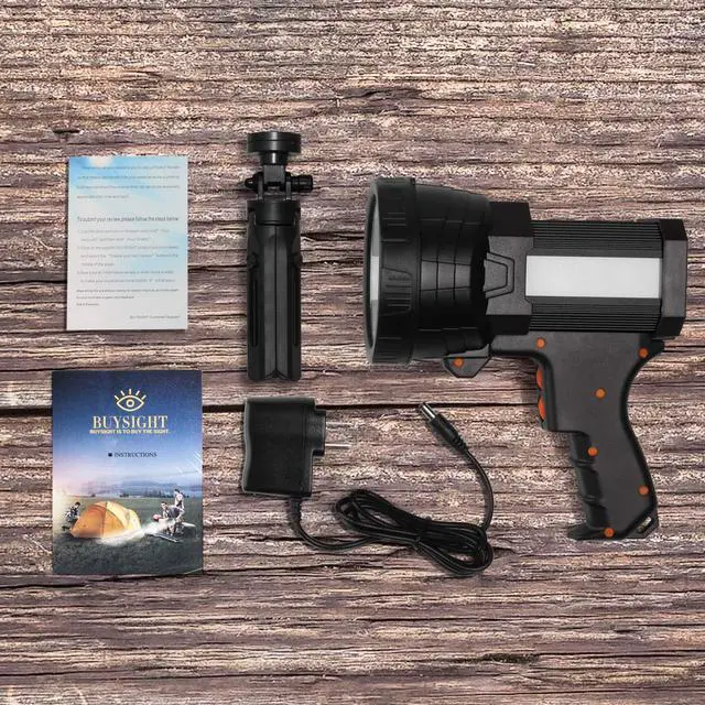 Alt view image 7 of 7 - BUYSIGHT Rechargeable Spotlight, 1000,000 -Lumen Spot Lights Hand held Large Flashlight Handheld Spotlight Lightweight and Super Bright Flashlight (Aluminium_Alloy Black)