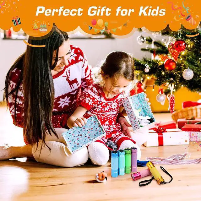 Alt view image 4 of 7 - EverBrite 6-Pack Mini Flashlights, Glow in Dark Flashlights, Aluminum LED Flashlights Party Favors Assorted Colors for Camping, Hiking, Indoor, 18XAAA Batteries Included