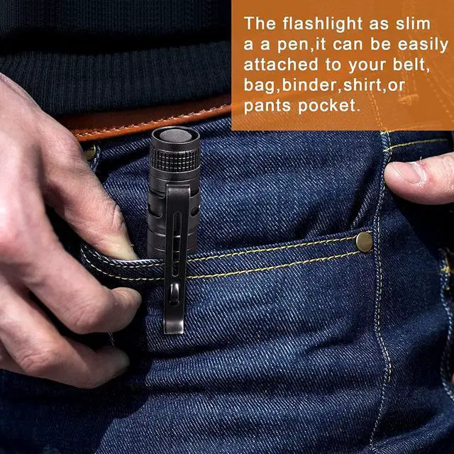 Alt view image 6 of 7 - Honoson 6 Pieces LED Pen Light Flashlight Small Mini Flashlight Pocket Light Penlight with Clip Compact Torch for Inspection Work and Repair