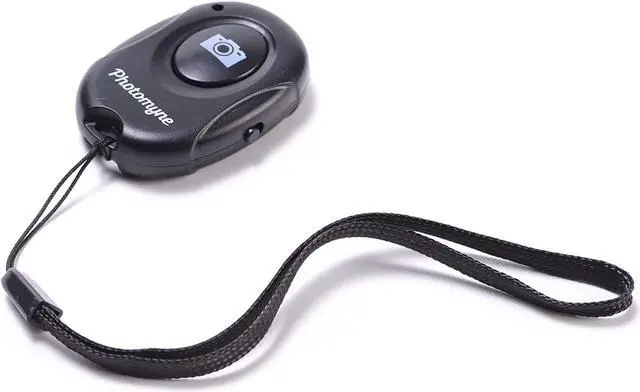 Main image of Photomyne Wireless Camera Shutter Clicker | Camera Shutter Remote Control for iPhone & Android Smartphones | Wireless Remote Control Selfie Button - Includes Wrist Strap (1 Pack)