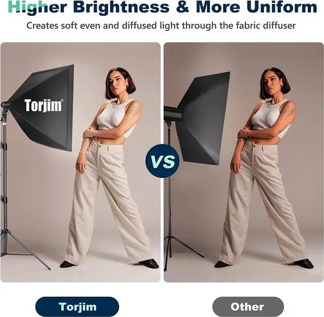 Alt view image 6 of 7 - Softbox Photography Lighting Kit, 2Pcs 27" x 27" Professional Soft Box | 3000K-7500K 85W LED Bulbs with Remote, Photography Continuous Lighting Kit for Studio Lights, Portrait, Video Recording