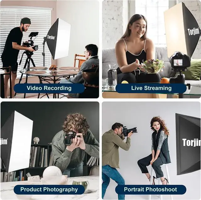 Alt view image 7 of 7 - Softbox Photography Lighting Kit, 2Pcs 27" x 27" Professional Soft Box | 3000K-7500K 85W LED Bulbs with Remote, Photography Continuous Lighting Kit for Studio Lights, Portrait, Video Recording