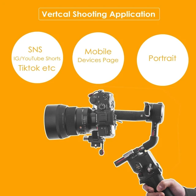 Alt view image 4 of 7 - RS3 Vertical Camera Mount, Portrait Solution Compatible with RS 2/RS 3/RS 3 PRO for Shorts & TikTok