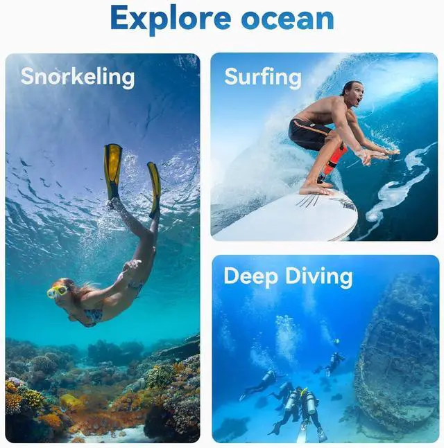 Alt view image 5 of 7 - TELESIN Waterproof Case for D-J-I Action 5 Pro Action 4/3 Camera, with Anti-Fog Underwater Housing Shell Cage Supports 45M/148FT Deep Diving Scuba Snorkeling Swimming with Quick Release Screw