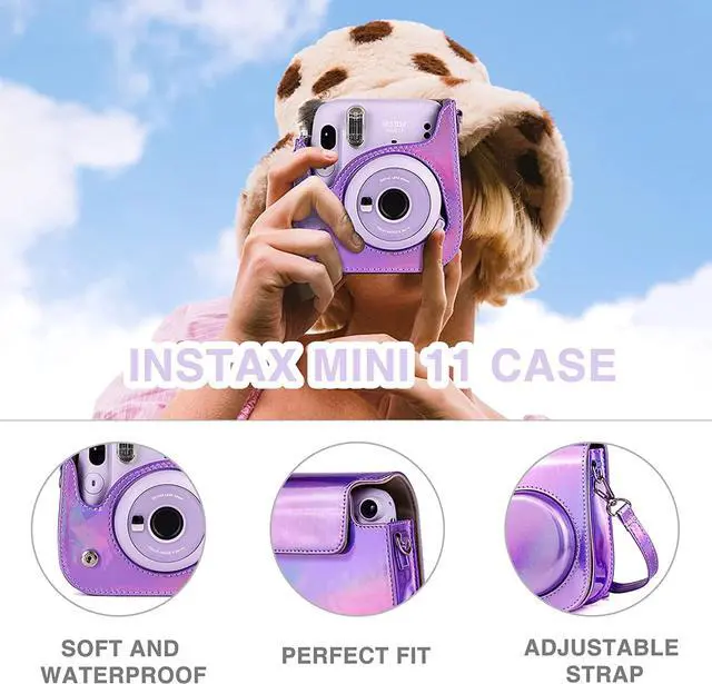 Alt view image 3 of 6 - WOGOZAN for Fujifilm Instax Mini 11 Instant Kids Camera Custom Case Accessories Bundle + Color Filters, Photo Album, Assorted Frames, Selfie Lens + More (Magic Purple), Welcome to consult