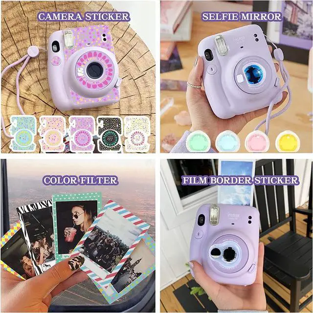 Alt view image 5 of 6 - WOGOZAN for Fujifilm Instax Mini 11 Instant Kids Camera Custom Case Accessories Bundle + Color Filters, Photo Album, Assorted Frames, Selfie Lens + More (Magic Purple), Welcome to consult