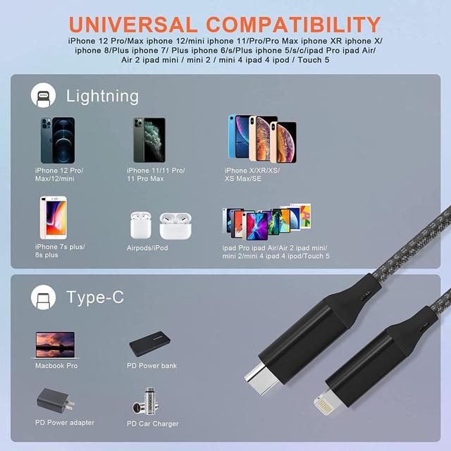 Extra Long USB C to Lightning Cable 20Ft/6M [Apple MFi Certified