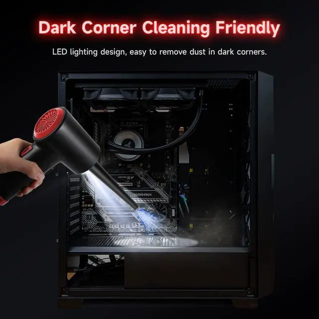 Alt view image 4 of 7 - OTAO Electric Cordless Compressed Air Duster -51000RPM,3 Speed, Fast-USB Charging Keyboard Cleaner with LED Light for Dust Off/Cleaning Computer Electronics, Replace Air Can/Pump
