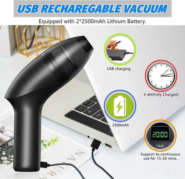 Alt view image 6 of 7 - 4.3Kpa Keyboard Vacuum Cleaner MiniHandheld Computer Vacuum Cordless for Car Laptop Sewing Machine Portable Keyboard Vac USB Desk Crumbs Dust Cleaners