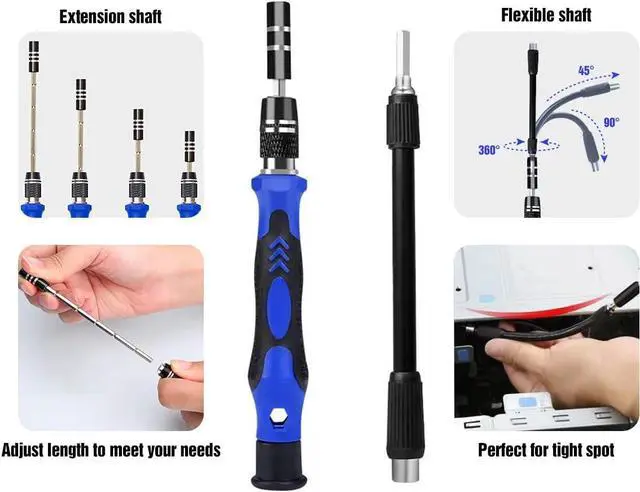 Alt view image 3 of 7 - 142 IN 1 Professional Computer Repair Tool Kit Precision Screwdriver Set with 120 Bits Magnetic Repair Tool Kit for iPhone MacBook Computer Laptop PC Tablet PS4 Game Console and Others
