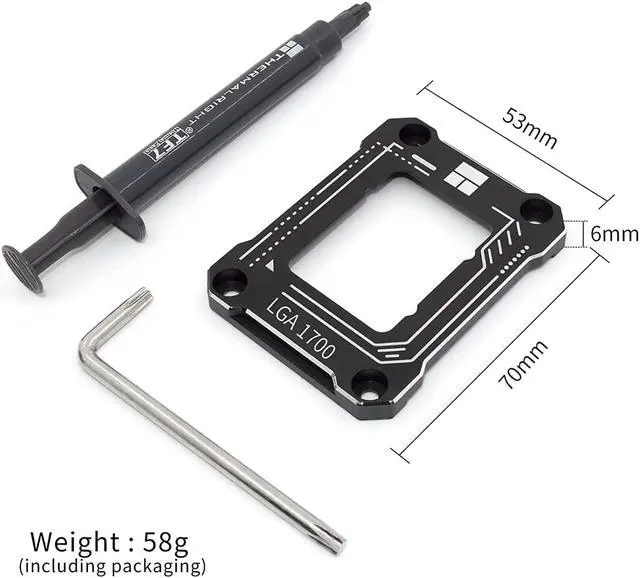 Alt view image 2 of 6 - CPU Contact Frame Anti-Bending Buckle for LGA 1700 Retrofit Kit 17XX-BCF Bracket Intel12 Generation Black