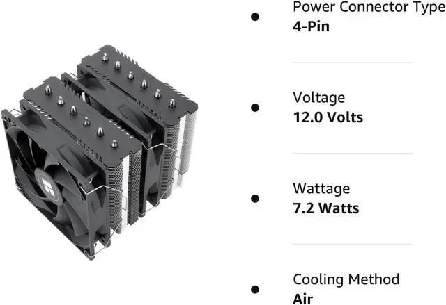 Alt view image 7 of 7 - Peerless Assassin 120 SE CPU Air Cooler Dual Tower 6 Heat Pipe Dual 120mm TL-C12C PWM CPU Fan for AMD AM4/AM5/Intel LGA 1700/1150/1151/1200 AGHP Technology Aluminium Heatsink Cover