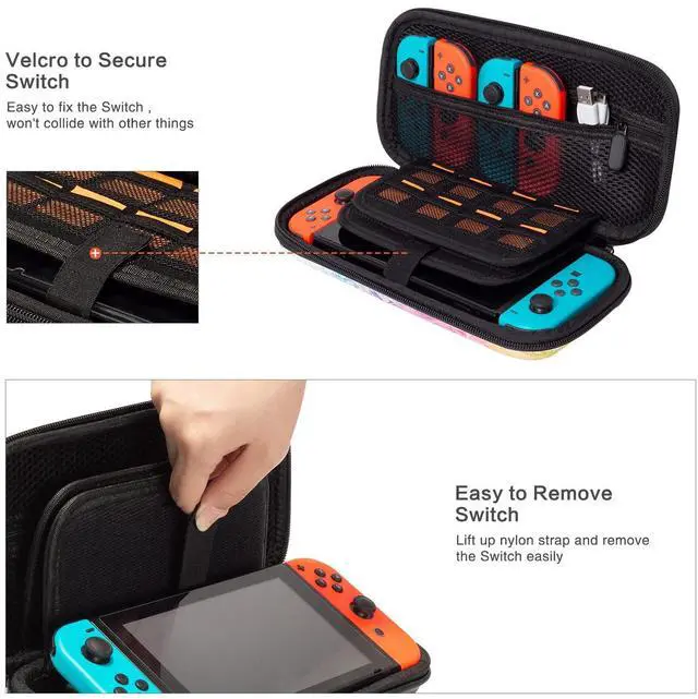 Alt view image 5 of 7 - Vimorco Nintendo Switch OLED Case, Nintendo Switch Case, Carry Cases for Nintendo Switch, Switch Travel Cover for Girls Boys with 16 Game Card Slots, Hard Shell for Console Games & Joy-Con, Sloth