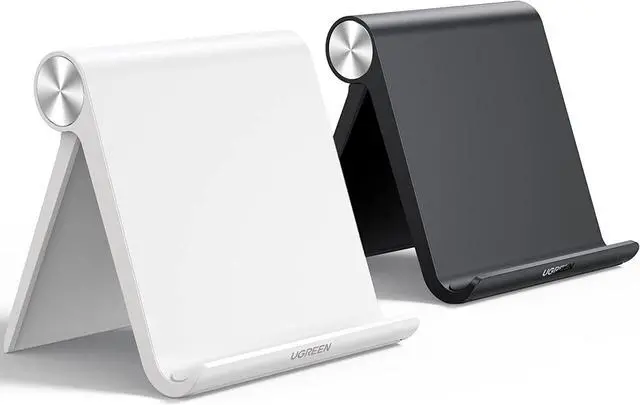 Main image of Tablet Stand Holder for Desk 2 Pack Stand Compatible for iPad 10.2 iPad Pro 11 Inch iPad 9.7 iPad Mini 6 5 4 3 Desktop Portable Phone Stand Adjustable Home Office Accessories Black and White
