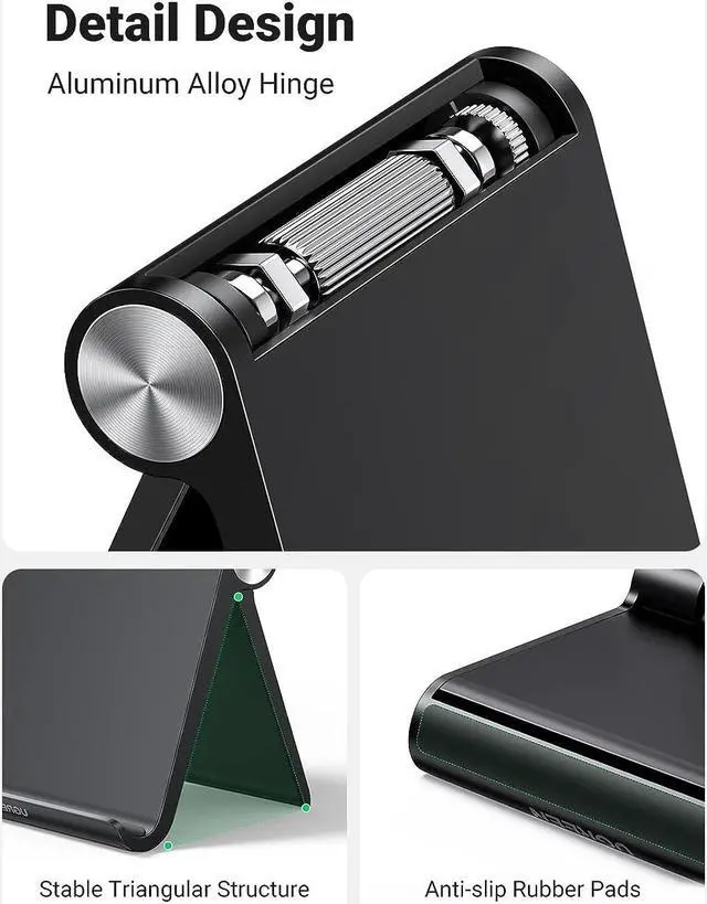 Alt view image 5 of 7 - Tablet Stand Holder for Desk 2 Pack Stand Compatible for iPad 10.2 iPad Pro 11 Inch iPad 9.7 iPad Mini 6 5 4 3 Desktop Portable Phone Stand Adjustable Home Office Accessories Black and White