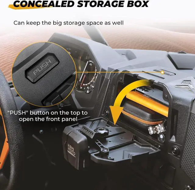 Alt view image 3 of 7 - Electric Device GPS Mount Storage Box Compatible with 2019-2023 Polaris RZR XP Turbo RZR XP 1000 Accessories RZR Tablet Mount RZR Phone Mount Extra Space Adjustable Navigation Tablet Holder