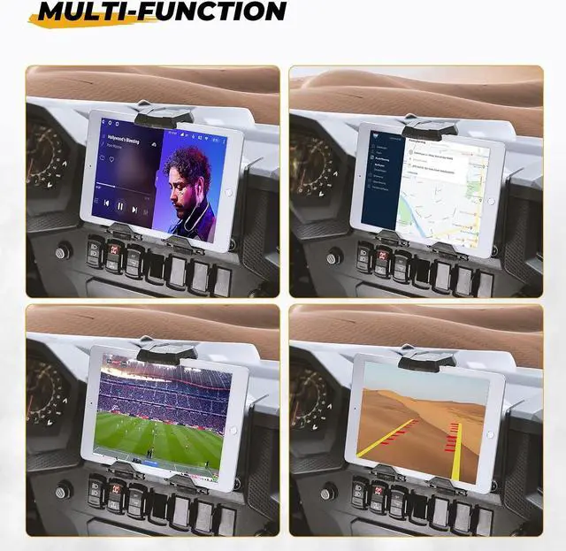 Alt view image 5 of 7 - Electric Device GPS Mount Storage Box Compatible with 2019-2023 Polaris RZR XP Turbo RZR XP 1000 Accessories RZR Tablet Mount RZR Phone Mount Extra Space Adjustable Navigation Tablet Holder