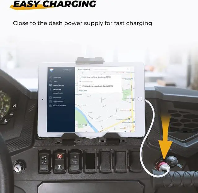 Alt view image 6 of 7 - Electric Device GPS Mount Storage Box Compatible with 2019-2023 Polaris RZR XP Turbo RZR XP 1000 Accessories RZR Tablet Mount RZR Phone Mount Extra Space Adjustable Navigation Tablet Holder