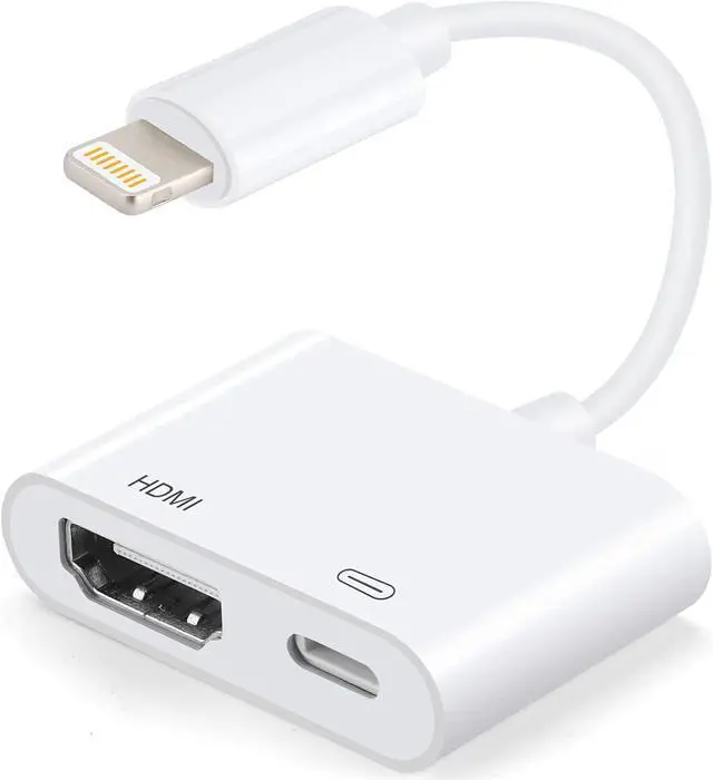 Main image of [Apple MFi Certified] Lightning to HDMI Adapters with Digital AV Adapter 1080P Video & Audio Sync Screen Converter Compatible with iPhone 14 Pro/13/12/X /8Plus / iPad/iPod to HDMI - White