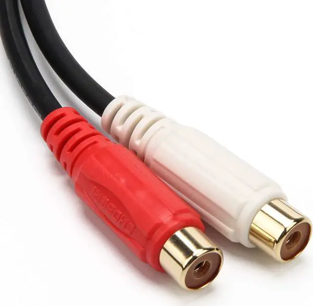 Alt view image 5 of 7 - 3.5mm Gold 1/8 Stereo Mini Jack Male to 2 Female RCA Adapter Audio (20cm)