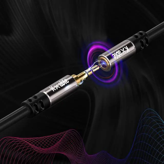 Alt view image 3 of 7 - 3.5mm Extension Cable 8 Feet (2 Pack) Male to Female Auxiliary Audio Stereo Cable Headphone Extension Cord Hi-Fi Sound Gold Plated Connectors OFC Core Black (with 5 pcs Cable Ties)