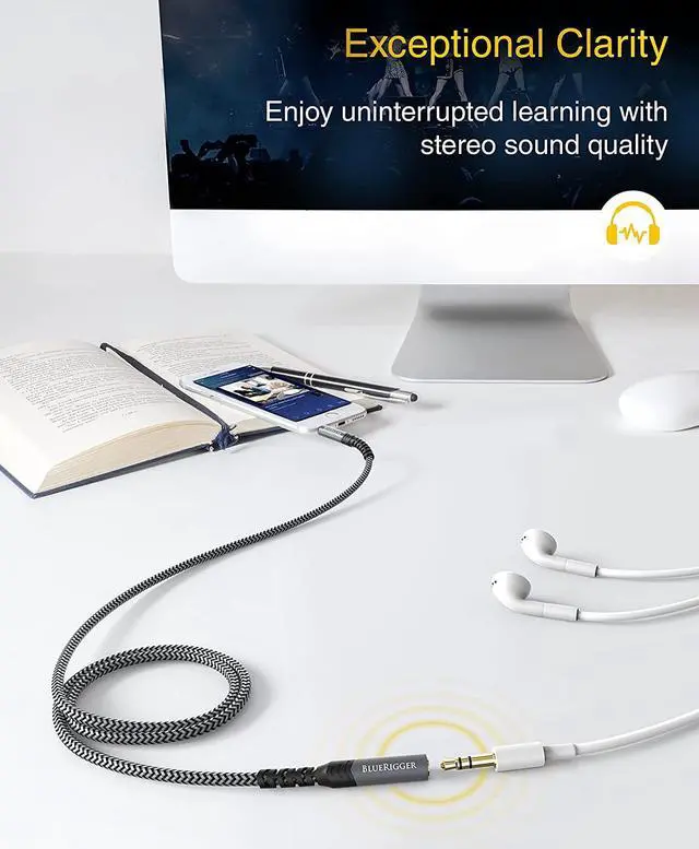 Alt view image 4 of 7 - Headphone Extension Cable (3FT 24K Gold Plated Jack Hi-Fi Sound 3.5mm Male to Female Stereo Audio Cable)  Aux Cord for iPod Laptops Smartphones Speakers Tablets Home Car Stereo