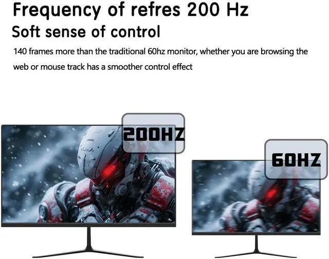 Alt view image 3 of 7 - 51RISC 24" IPS computer monitor Full HD 1080P 200Hz Gaming Monitor 1ms FreeSync Compatible G-sync LED Monitors with HDMI1.4 Eye Care with Ultra Low-Blue Light