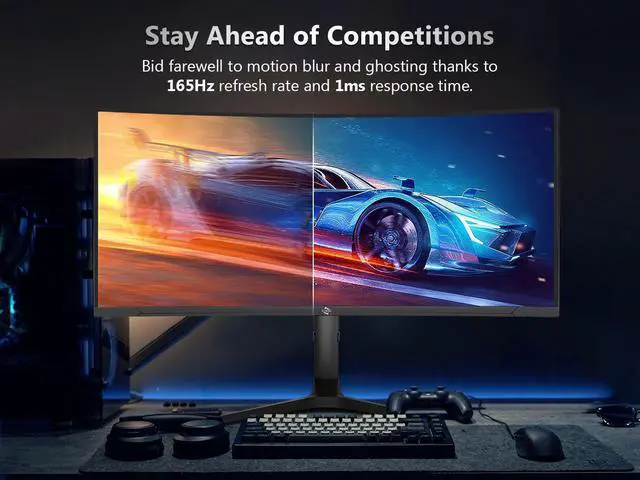 Alt view image 2 of 6 - 51RISC 34" 165Hz 4K Curved Gaming Monitor 1ms FreeSync Premium, RIZ34V 3440 x 1440 VA 1500R Display, (MPRT), 90% DCI-P3, VESA Display HDR400, DisplayPort 1.4, HDMI 2.0 RIZ34V-4K165HZ