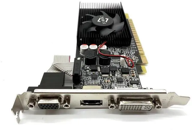 Alt view image 2 of 6 - 51RISC GT610 2GB Graphics Card, GT 610 2G DDR3 64bit, Desktop Graphics Card for Business Office, PCI E 1.1 x 16, DVI, VGA, HDMIs, PC Video Card, Single Fan