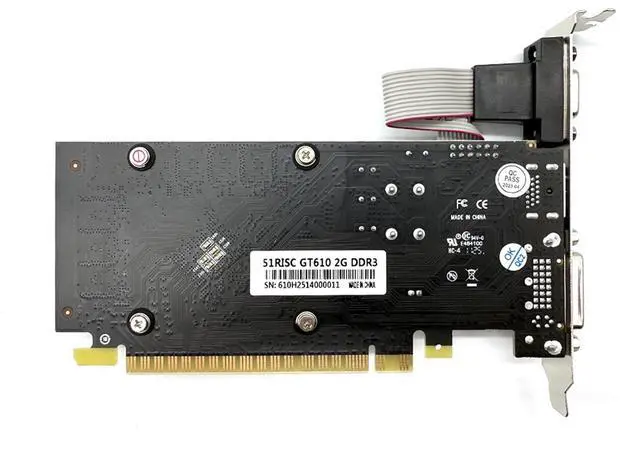 Alt view image 4 of 6 - 51RISC GT610 2GB Graphics Card, GT 610 2G DDR3 64bit, Desktop Graphics Card for Business Office, PCI E 1.1 x 16, DVI, VGA, HDMIs, PC Video Card, Single Fan