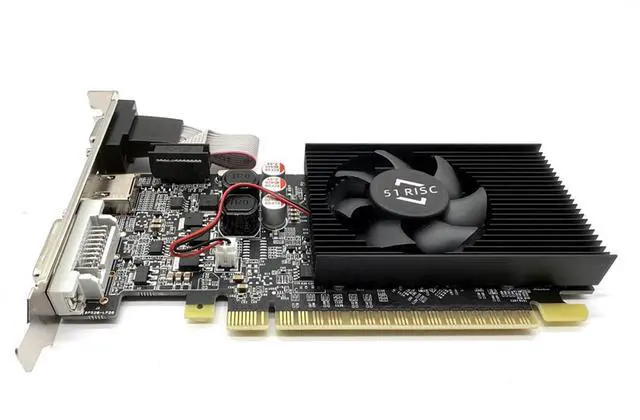 Alt view image 3 of 6 - 51RISC GT610 2GB Graphics Card, GT 610 2G DDR3 64bit, Desktop Graphics Card for Business Office, PCI E 1.1 x 16, DVI, VGA, HDMIs, PC Video Card, Single Fan