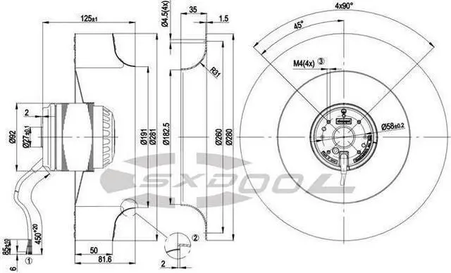 Alt view image 3 of 4 - EBM PAPST R2E280-AE52-17 230V 50HZ 1.0A 225W turbo centrifugal cooling fan inverter cooler original genuine