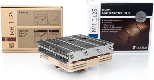Alt view image 2 of 5 - Noctua NH L12S Premium Low Profile CPU Cooler with Quiet 120mm PWM Fan Brown