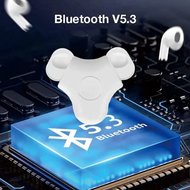 Alt view image 3 of 7 - Fingertip Gyroscope Bluetooth Headset, Wireless Cell Phone Headset with Intelligent Noise Reduction and Microphone, Bluetooth 5.3 Dustproof and Waterproof