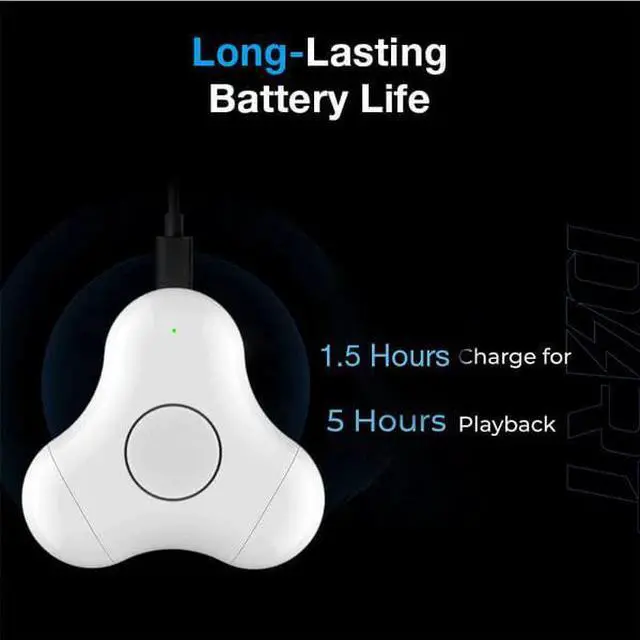 Alt view image 4 of 7 - Fingertip Gyroscope Bluetooth Headset, Wireless Cell Phone Headset with Intelligent Noise Reduction and Microphone, Bluetooth 5.3 Dustproof and Waterproof
