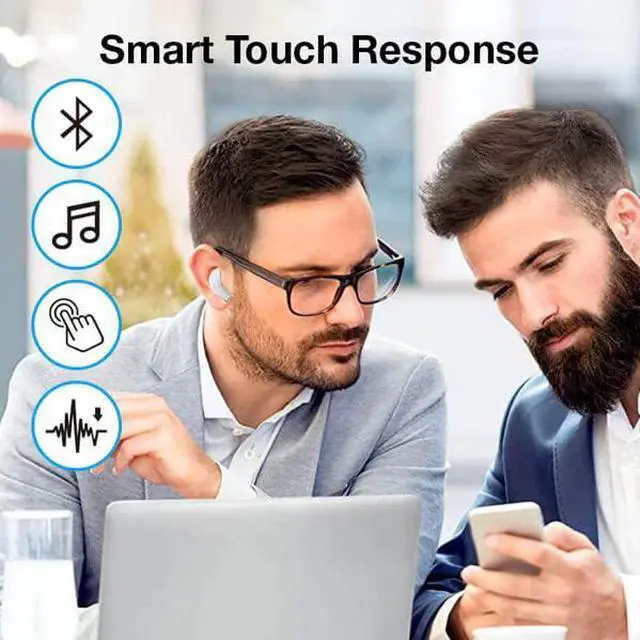 Alt view image 7 of 7 - Fingertip Gyroscope Bluetooth Headset, Wireless Cell Phone Headset with Intelligent Noise Reduction and Microphone, Bluetooth 5.3 Dustproof and Waterproof