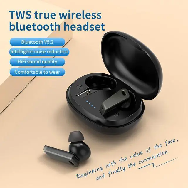Alt view image 2 of 7 - HEQING Wireless Earbuds Bluetooth 5.2 in Ear Buds Light-Weight Headphones,Deep Bass Sound with Charging Case, Clear Calls Earphones for Sports Workout