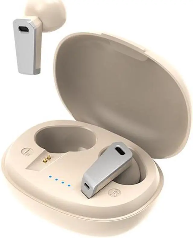 Main image of HEQING Wireless Earbuds Bluetooth 5.2 in Ear Buds Light-Weight Headphones,Deep Bass Sound with Charging Case, Clear Calls Earphones for Sports Workout Cream