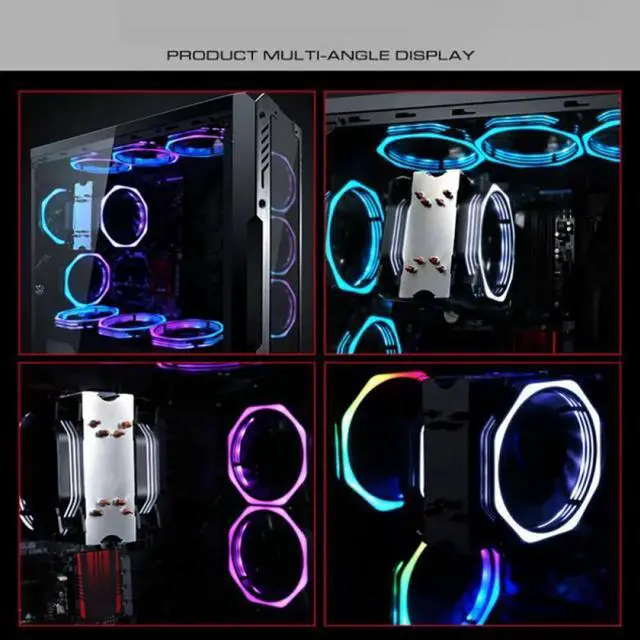 Alt view image 5 of 7 - JIMTAB 1 Pack Colorful RGB Case Fans, Quiet Computer Cooling PC Fans Cooler Speed Adjustable with Fan Control Hub