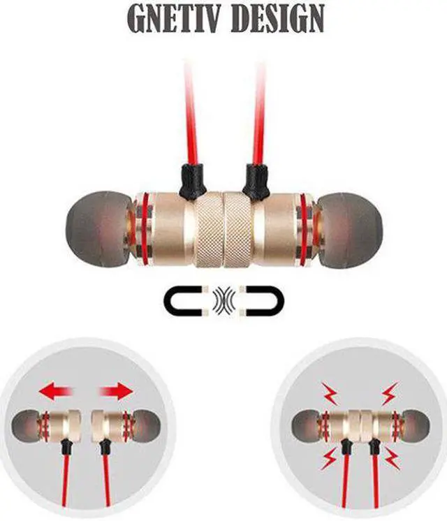 Alt view image 4 of 5 - JIMTAB Earbuds Sport Magnetic Wireless Headphones Stereo Music Earbuds Metal Earbuds With Mic For All Phones Gifts for Man