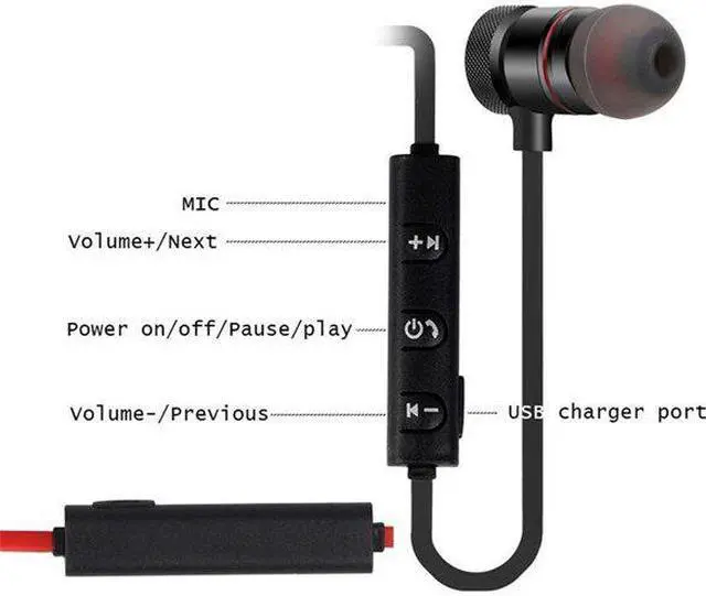 Alt view image 5 of 5 - JIMTAB Earbuds Sport Magnetic Wireless Headphones Stereo Music Earbuds Metal Earbuds With Mic For All Phones Gifts for Man