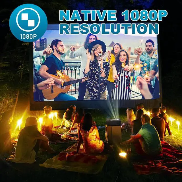 Alt view image 5 of 7 - JIMTAB 2025 5G WiFi Native 1080P Projector, Best Screen Mirror 4K Support 13500 Lux Movie Player 2.4G 5G Wifi Projector Support AV, USB, HDMI, TF Compatible with PS, Xbox, Laptop, iPhone and Android