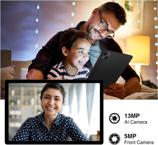 Alt view image 6 of 7 - JIMTAB 10.4 inch 2K Tablet, 6GB RAM 128GB ROM Powerful Octa Core CPU, 2000 * 1200 2K Screen Android 12 Tablet PC, 5+13MP Dual Camera, BT5.0, Dual Speakers Computer Tablet Google Certificated